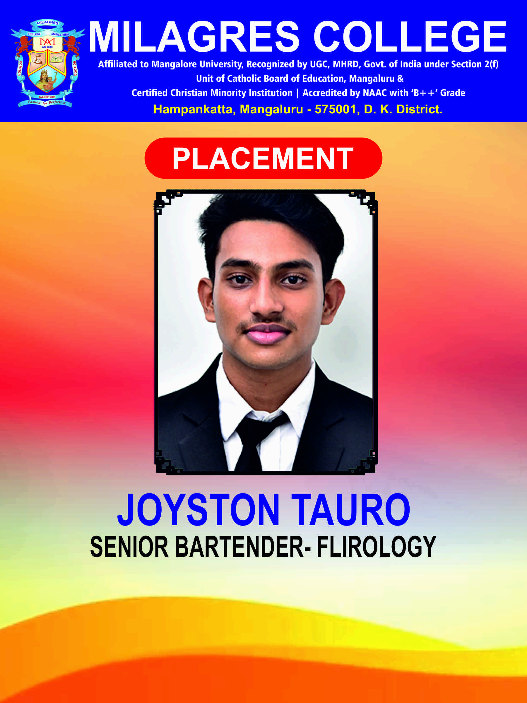 Successfully placed student